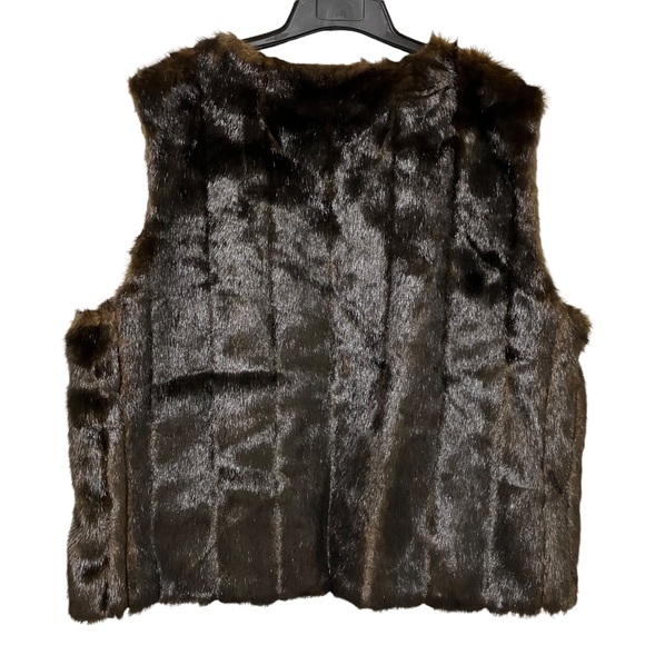 Dennis Basso Denim Jacket Faux Fur Trim with Removeable Faux Mink Vest - Picture 11 of 14